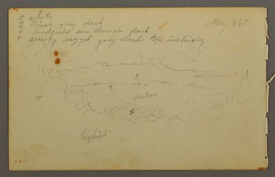 Tegning, studie af skyer, 1844 af Frederic Edwin Church