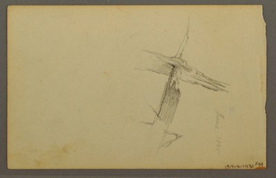 Tegning, studie af skyer, bjergside, 1844 af Frederic Edwin Church