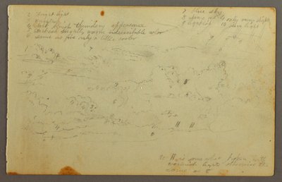 Tegning, studie af skyer, muligvis 1844 af Frederic Edwin Church
