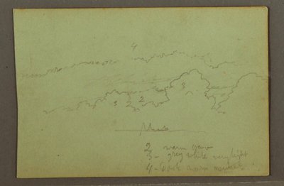 Tegning, studie af skyer, muligvis 1856 af Frederic Edwin Church