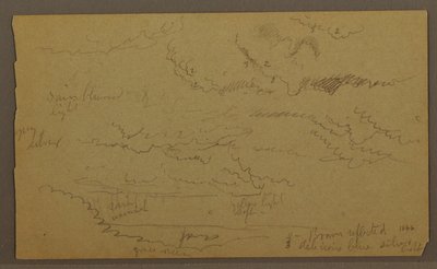 Tegning, studie af skyer, muligvis 1860 af Frederic Edwin Church