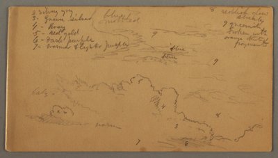 Tegning, studie af skyer, muligvis 1874 af Frederic Edwin Church
