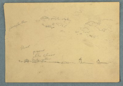 Tegning, Skyer over en horisontlinje, 1857 af Frederic Edwin Church