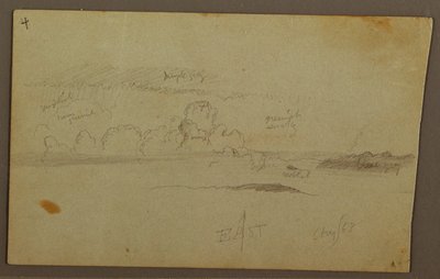 Tegning, Skyer over bjergkæden, 1863 af Frederic Edwin Church