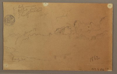 Tegning, overskyet himmel, 1863 af Frederic Edwin Church