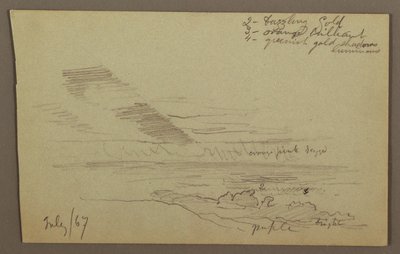Tegning, Skyet himmel, 1867 af Frederic Edwin Church