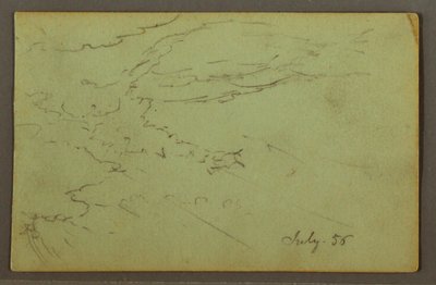 Tegning, overskyet himmel, juli 1856 af Frederic Edwin Church