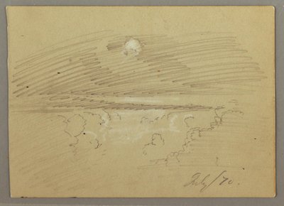 Tegning, overskyet himmel, juli 1870 af Frederic Edwin Church