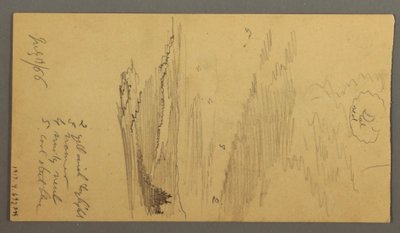 Tegning, overskyet himmel over bjerge, 19. juli 1866 af Frederic Edwin Church