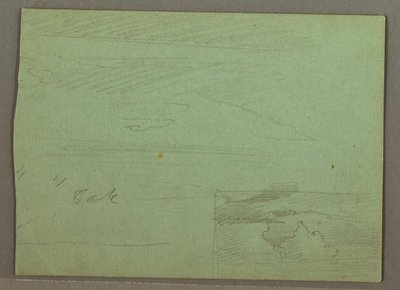 Tegning, Skyet himmel over højderyg, august 1871 af Frederic Edwin Church