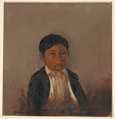 Tegning, Colombia, Barranquilla, portræt af dreng, maj 1853 af Frederic Edwin Church