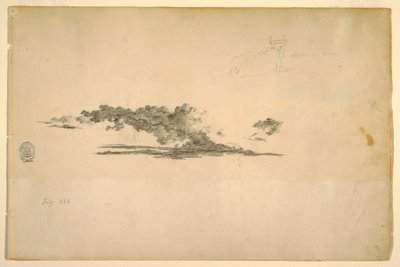 Tegning, ko, skyer, juli og september 1844 af Frederic Edwin Church
