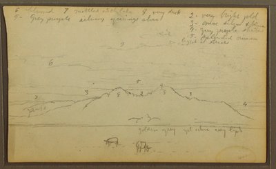 Tegning, køer i landskab; bagside: bambus, 1857 af Frederic Edwin Church