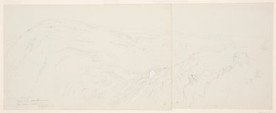 Tegning, fjerntliggende udsigt over Damaskus, Syrien, 7. maj 1868 af Frederic Edwin Church