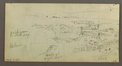 Tegning, Kuppelhus, Hus med trappe, februar, muligvis 1868 af Frederic Edwin Church