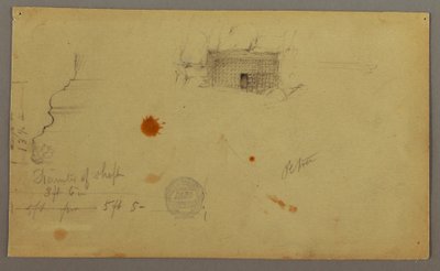 Tegning, Kuppelhus, Hus med trappe, februar, muligvis 1868 af Frederic Edwin Church