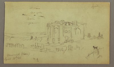 Tegning, Facade af Parrelorium, 28. april 1868 af Frederic Edwin Church