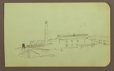 Tegning, fabrik; bagside: figurer, 1883 af Frederic Edwin Church