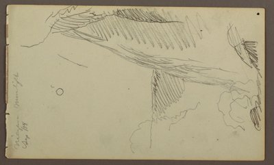 Tegning, vandfald i måneskin, 1858 af Frederic Edwin Church