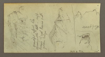 Tegning, Figur ridende på kamel, siddende på kamel, muligvis 1868 af Frederic Edwin Church