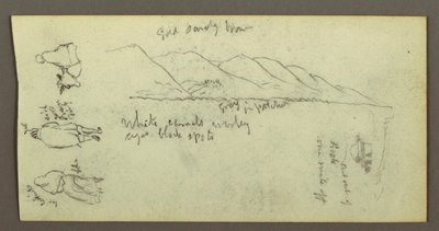 Tegning, Figurstudie, bjergkæde, muligvis 1868 af Frederic Edwin Church