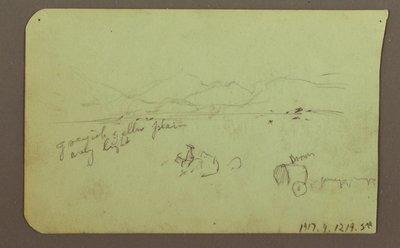 Tegning, figurer, bagside: Figur, landskab, 1883 af Frederic Edwin Church