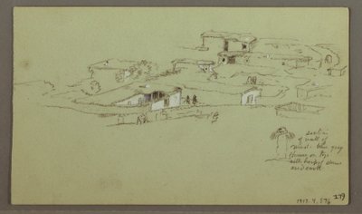 Tegning, Flat Rocky hill, 4. maj 1868 af Frederic Edwin Church