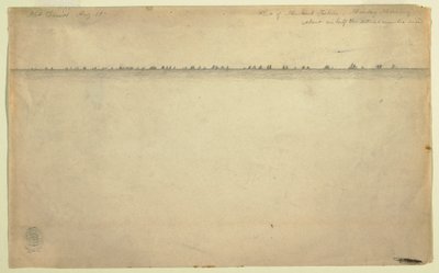 Tegning, flåde af makrelfiskere, Mount Desert, Maine, 19. august 1850 af Frederic Edwin Church