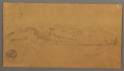 Tegning, flydende isbjerg, 16. juli 1859 af Frederic Edwin Church