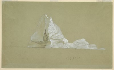 Tegning, flydende isbjerg, 9. juli 1859 af Frederic Edwin Church