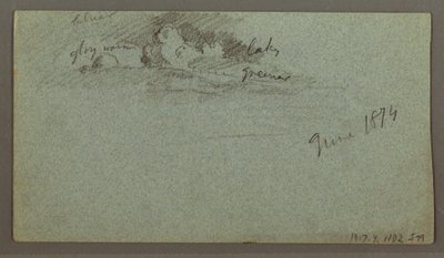 Tegning, flydende isbjerg, muligvis juni 1874 af Frederic Edwin Church