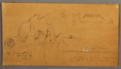 Tegning, Flydende isbjerge, muligvis 1859 af Frederic Edwin Church