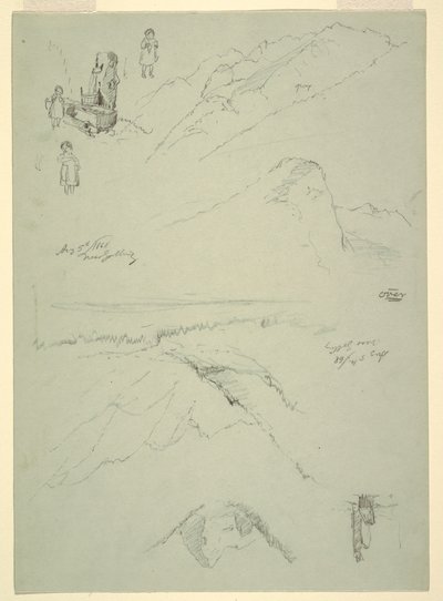 Tegning, fra "nær Golling", Østrig, 5. august 1868 af Frederic Edwin Church
