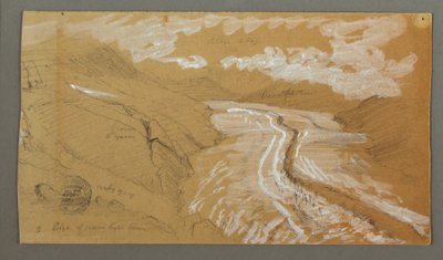 Tegning, Glacier, 21. august 1868 af Frederic Edwin Church