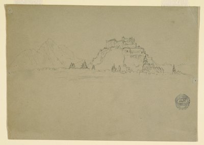Tegning, Hehensalzburg, Østrig (bagside), 1868 af Frederic Edwin Church