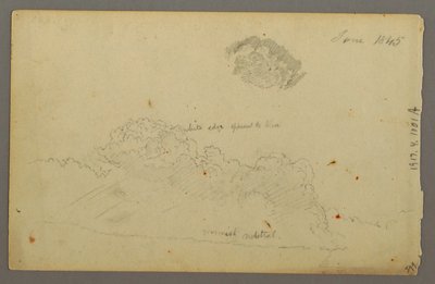 Tegning, bjergområder, 1844 af Frederic Edwin Church