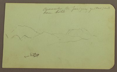 Tegning, bakker, kvæg; bagside: landskab, 1883 af Frederic Edwin Church