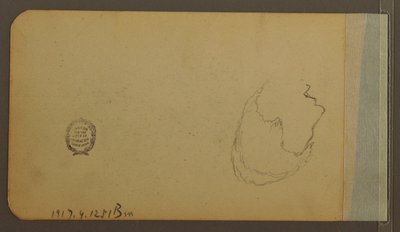 Tegning, Bakker; Bagside: Hoved, 1889 af Frederic Edwin Church