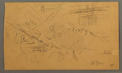 Tegning, Hillside, februar 1869  af Frederic Edwin Church