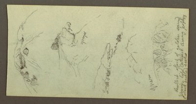 Tegning, Bakketoppe med kampesten, muligvis 1868 af Frederic Edwin Church