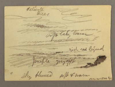 Tegning, hus, muligvis 1868-69 af Frederic Edwin Church