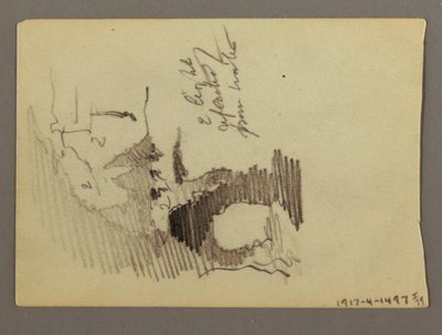 Tegning, Huse på bakketop, muligvis 1868-69 af Frederic Edwin Church