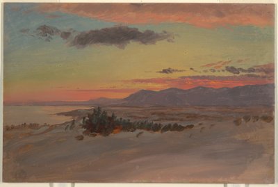 Tegning, Hudson Valley om vinteren, ser sydvest fra Olana, 1870–80 af Frederic Edwin Church