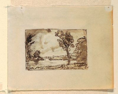 Tegning, Imaginært landskab med, ca. 1870-73 af Frederic Edwin Church