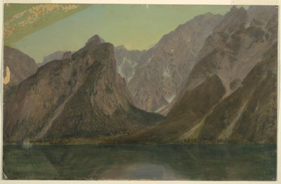 Tegning, Koenigseee, nær Berchtesgadan, Bayern, 1868 af Frederic Edwin Church