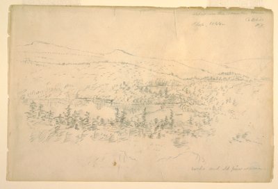Tegning, søer nær bjerghuset, september 1844 af Frederic Edwin Church