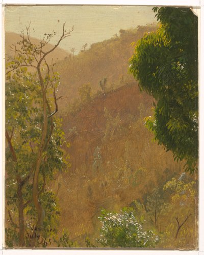 Tegning, landskab, juli 1865 af Frederic Edwin Church