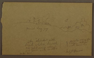 Tegning, landskab, juli 1865 af Frederic Edwin Church