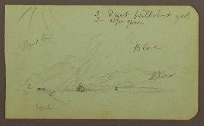 Tegning, landskab; bagside: Bjergside, 1883 af Frederic Edwin Church