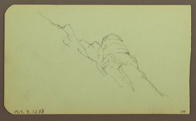 Tegning, landskab; bagside: Bjergside, 1883 af Frederic Edwin Church